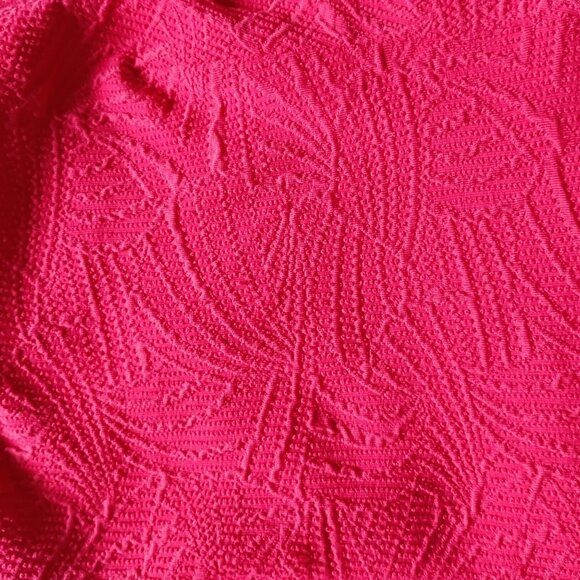 Express Womens Sleeveless Textured Peplum Top Size M Coral Red - Picture 6 of 6